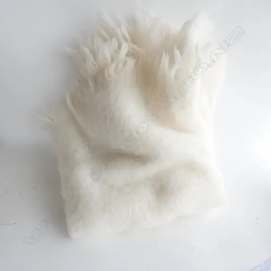 WINDERMERE NZ WHITE MOHAIR BLANKET