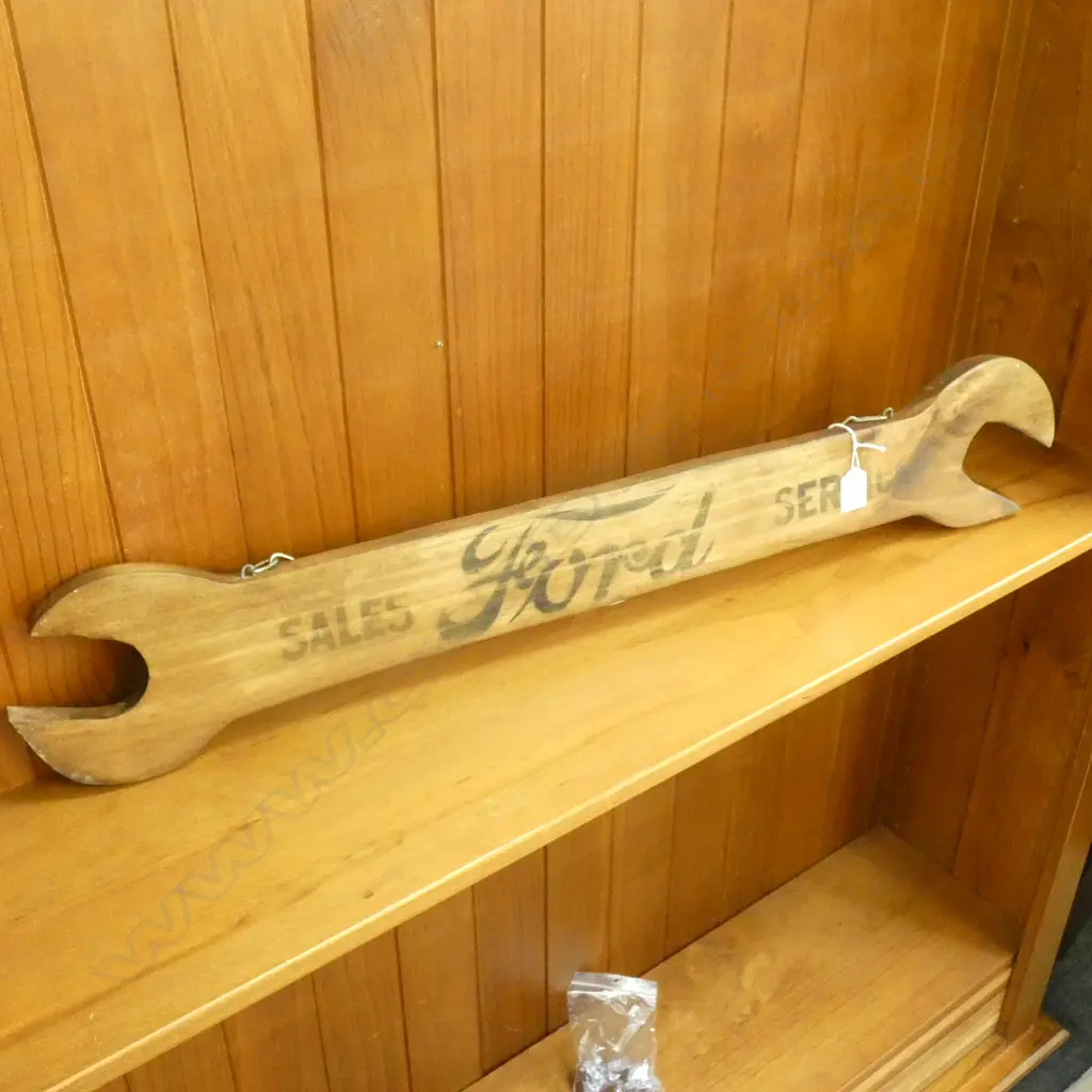 'FORD' STENCILLED WOODEN SPANNER L.870mm Image 1++