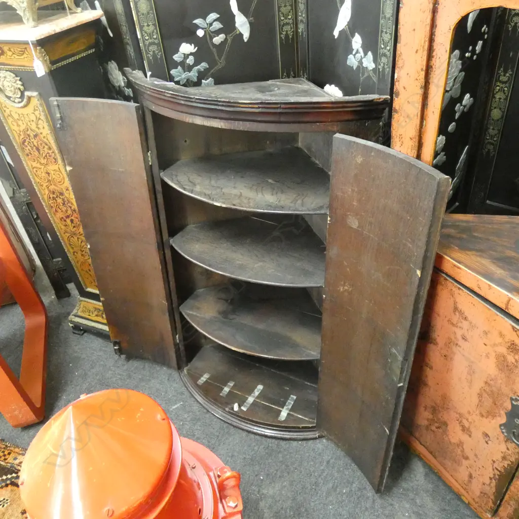 LATE GEORGIAN OAK CORNER CABINET 480 x 1059mm Image 1++