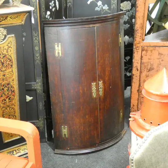 LATE GEORGIAN OAK CORNER CABINET 480 x 1059mm