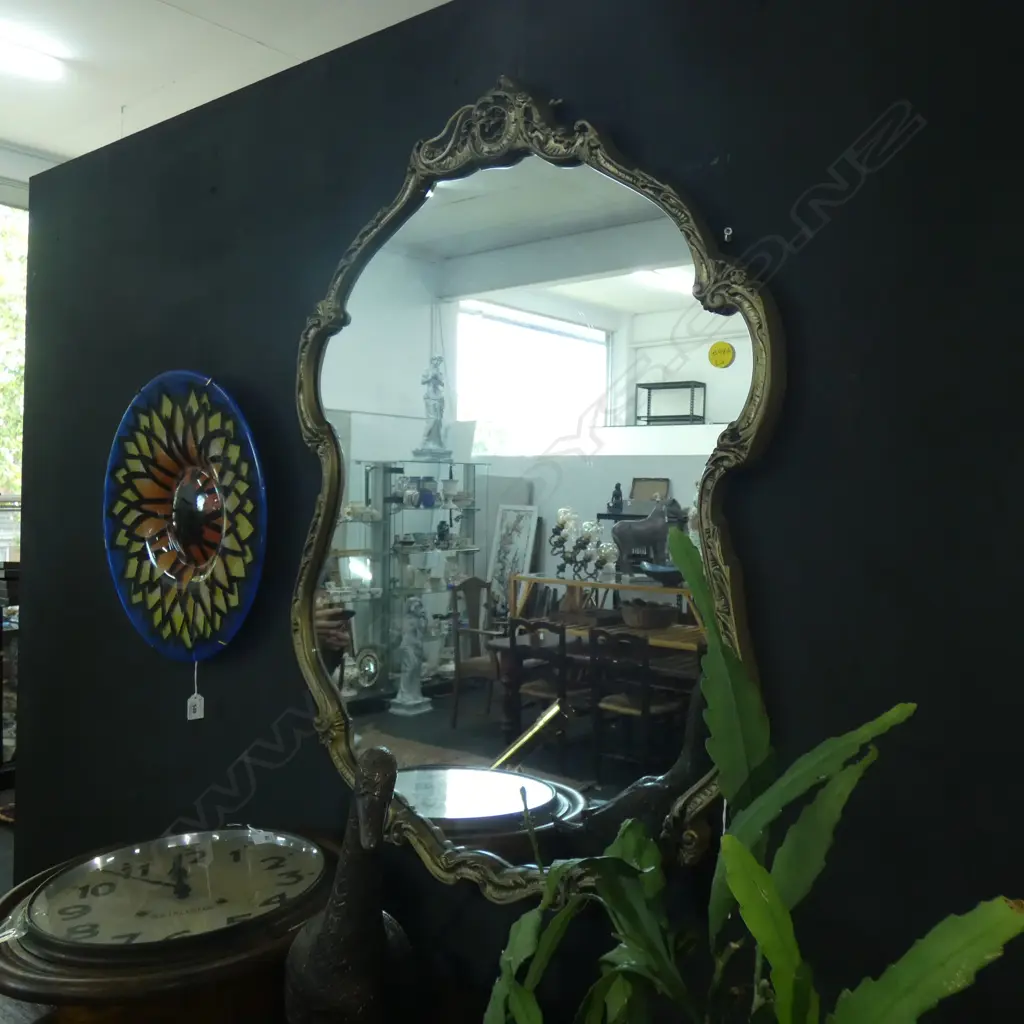 LARGE GILT FRAMED WALL MIRROR  870 X 640MM Image 1++