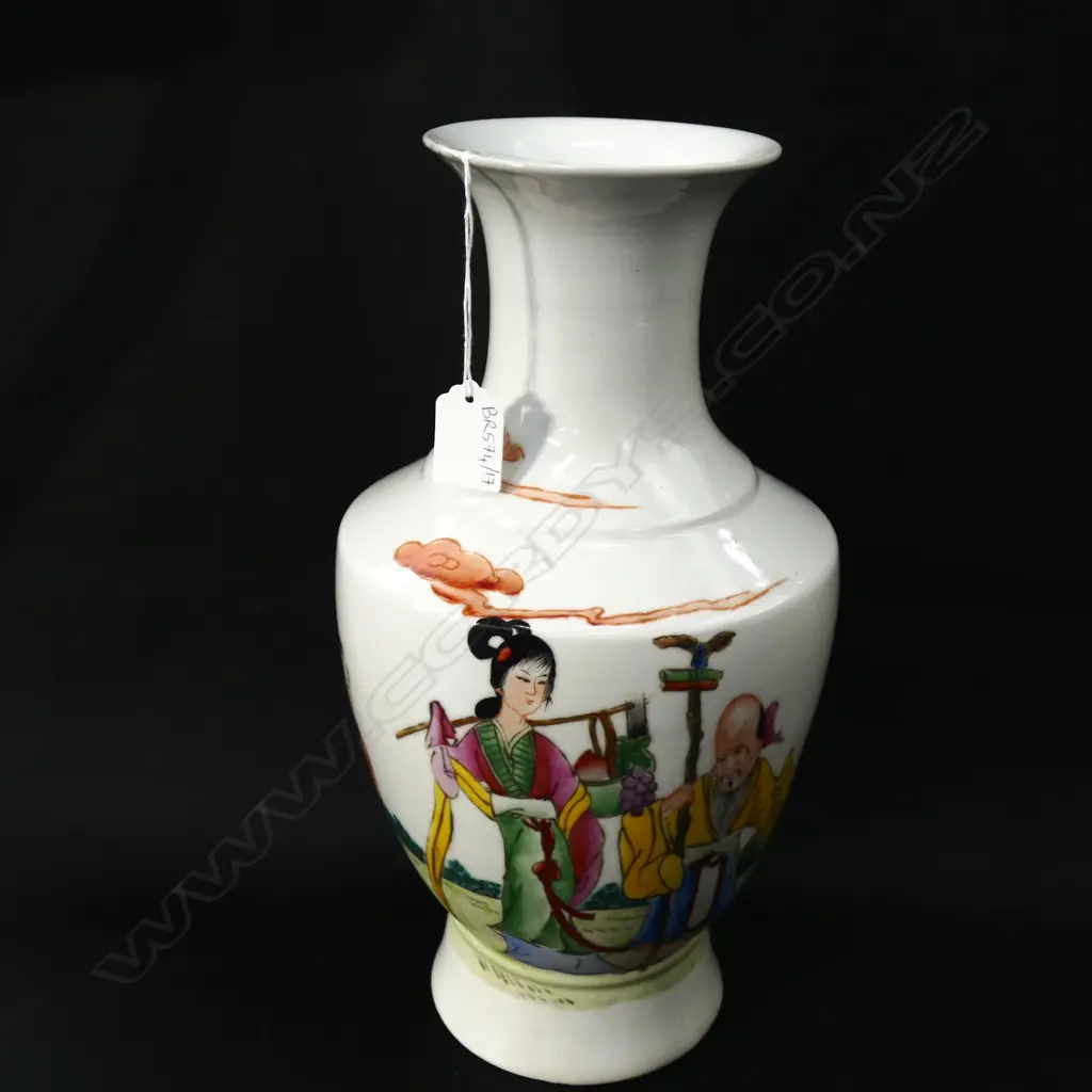 CHINESE VASE w. FIGURES & CALLIGRAPHY H.350mm Image 1++
