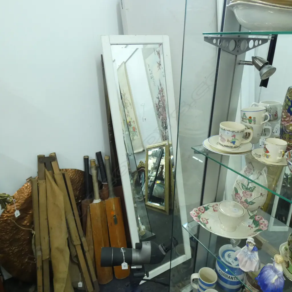 WHITE FRAMED FULL LENGTH MIRROR 1580x440mm Image 1++