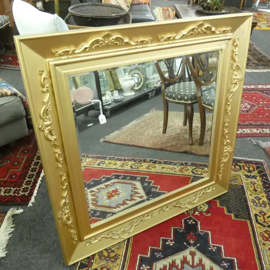 GOLD FRAMED SQUARE MIRROR 1010x1015mm