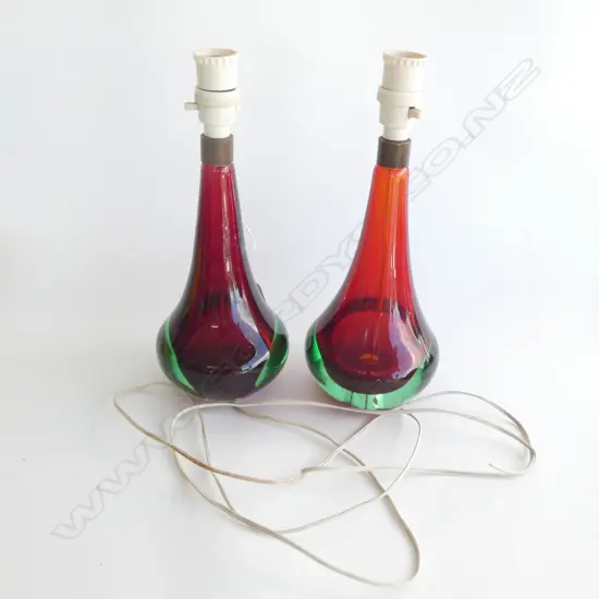 PR ITALIAN HAND BLOWN GLASS LAMPS H.325mm req. wiring