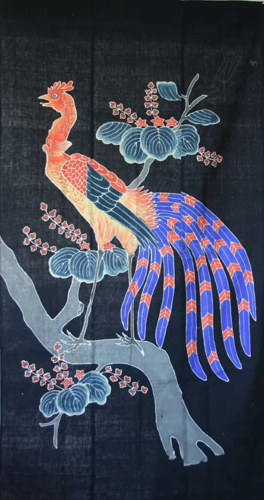 VINTAGE JAPANESE TSUTSUGAKI TEXTILE w. PHOENIX DESIGN 1765x930mm (3) Image 1++