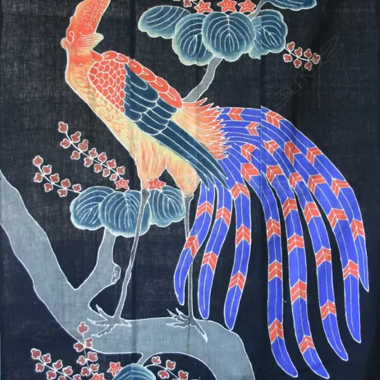 VINTAGE JAPANESE TSUTSUGAKI TEXTILE w. PHOENIX DESIGN 1765x930mm (3)