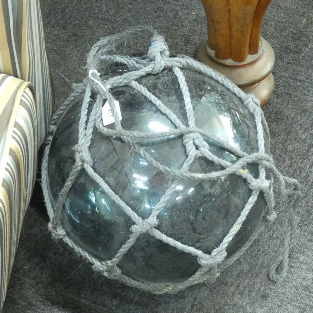 	VINTAGE JAPANESE HOKKAIDO FISHING BUOY WITH NETTING DIA APPROX 330MM Image 1++