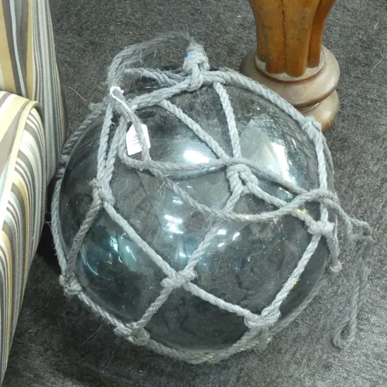 	VINTAGE JAPANESE HOKKAIDO FISHING BUOY WITH NETTING DIA APPROX 330MM