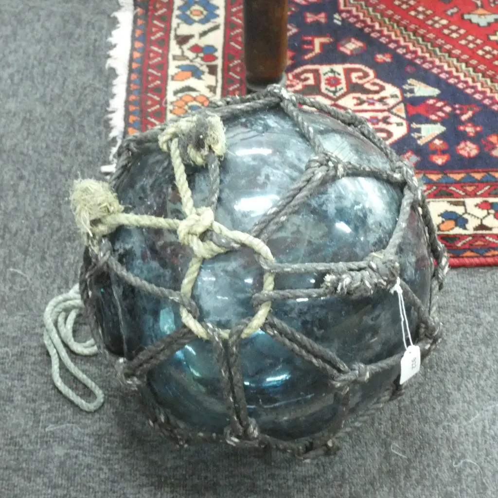 	VINTAGE JAPANESE HOKKAIDO FISHING BUOY WITH NETTING DIA APPROX 330MM Image 1++