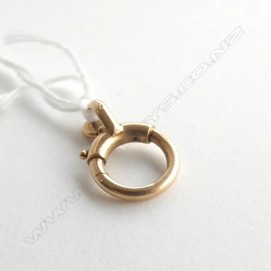 ANTIQUE 9CT GOLD CHAIN CLIP SPRUNG CIRCLE Image 1++