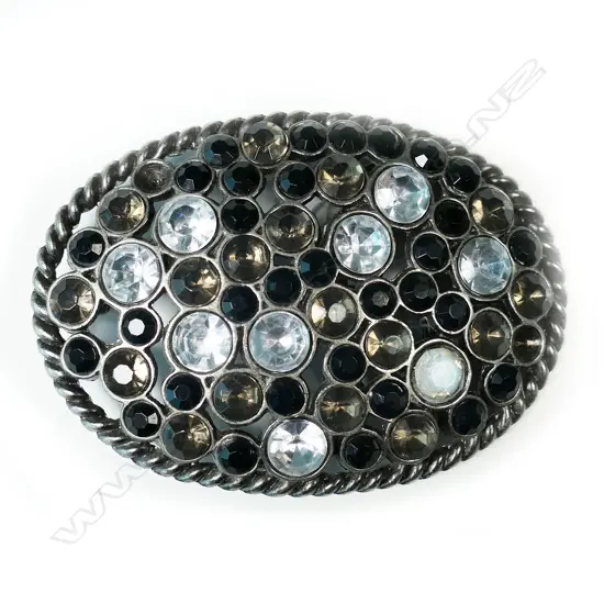 LARGE DIAMANTE BUCKLE, W. 95MM