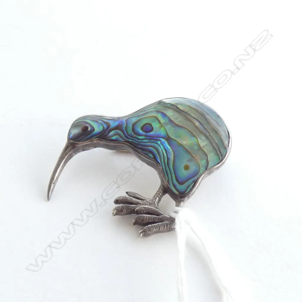 (16140) QUALITY SILVER & PAUA KIWI BROOCH Image 1++