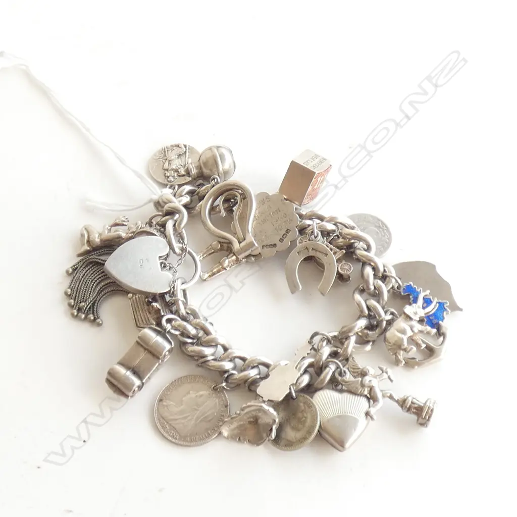 (20141) SILVER VINTAGE CHARM BRACELET INCLS. TASSLE Image 1++