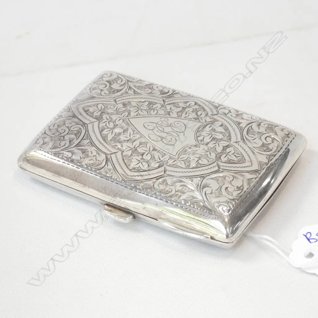 STG SILVER CIGARETTE CASE, B'HAM 1906 64 GRAMS Image 1++