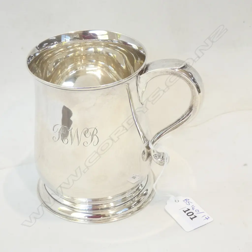 STG SILVER TANKARD, LONDON 1919 330 GRAMS Image 1++
