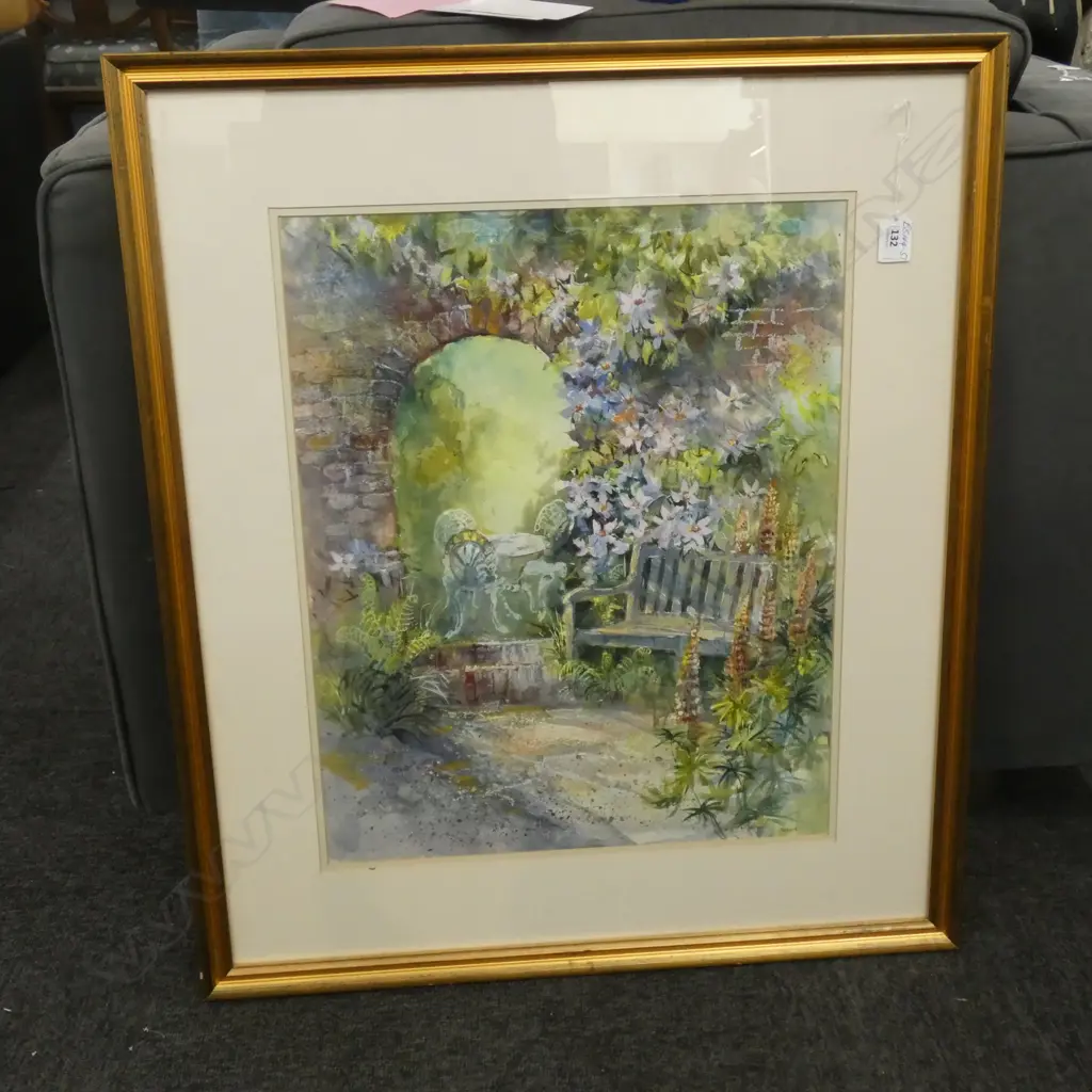 WENDY JALBERT MIXED MEDIA 'GARDEN CORNER CLEMATIS' Image 1++