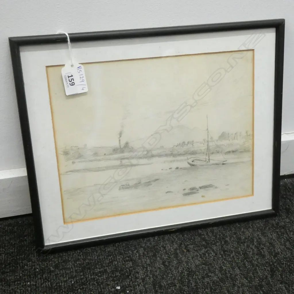 TREVOR LLOYD SKETCH LAKE PUPUKE & THE PUMPHOUSE C.1900' 180x235mm  Image 1++