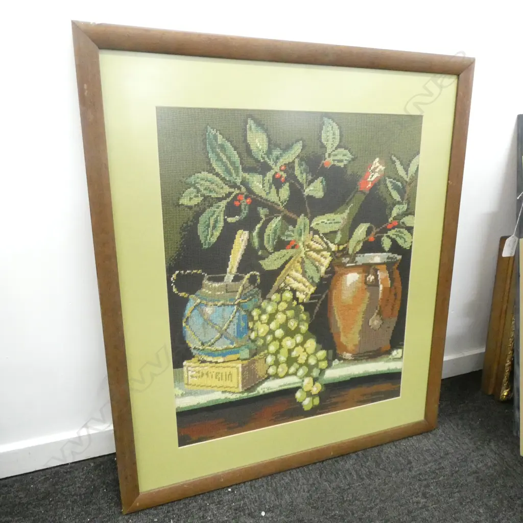 LARGE FRAMED STILL LIFE TAPESTRY 555x455mm Image 1++