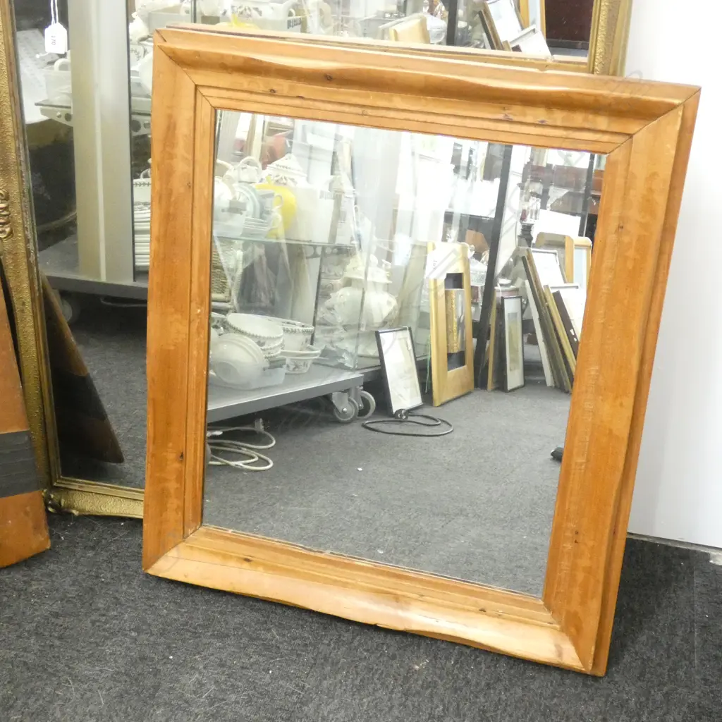 WOODEN FRAMED MIRROR 670x770mm Image 1++