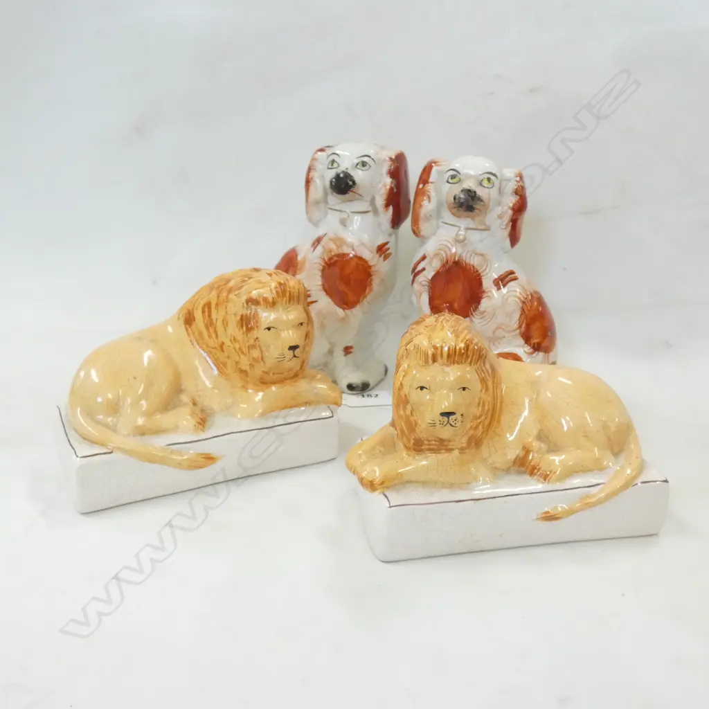 PR STAFFORDSHIRE DOGS (H. 155MM) & PR LIONS (L140MM) Image 1++