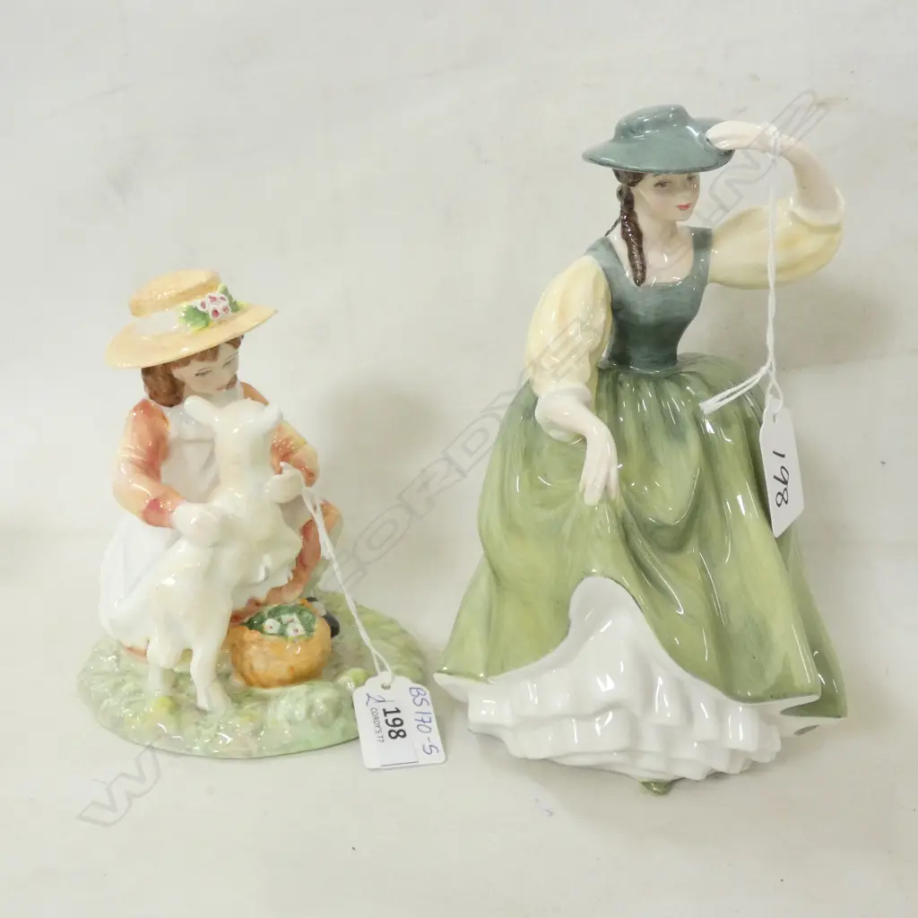 ROYAL DOULTON FIGURINE ' BUTTERCUP' HN2309  H. 195MM & 'AGE OF INNOCENCE (H140MM) BASE A/F Image 1++