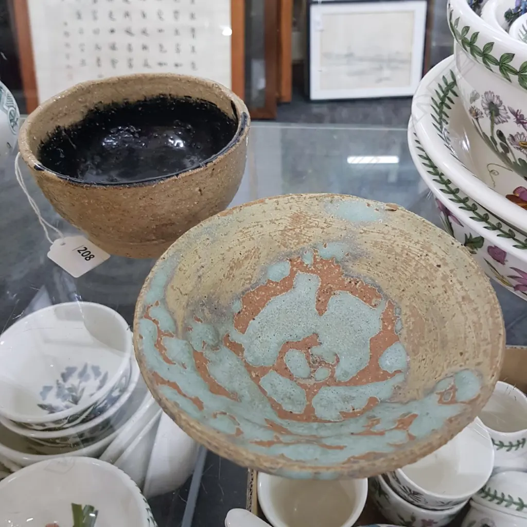 WHITE DRAGON VASE, YELLOW APPLE, 2 CERAMIC BOWLS 150mm dia Image 1++