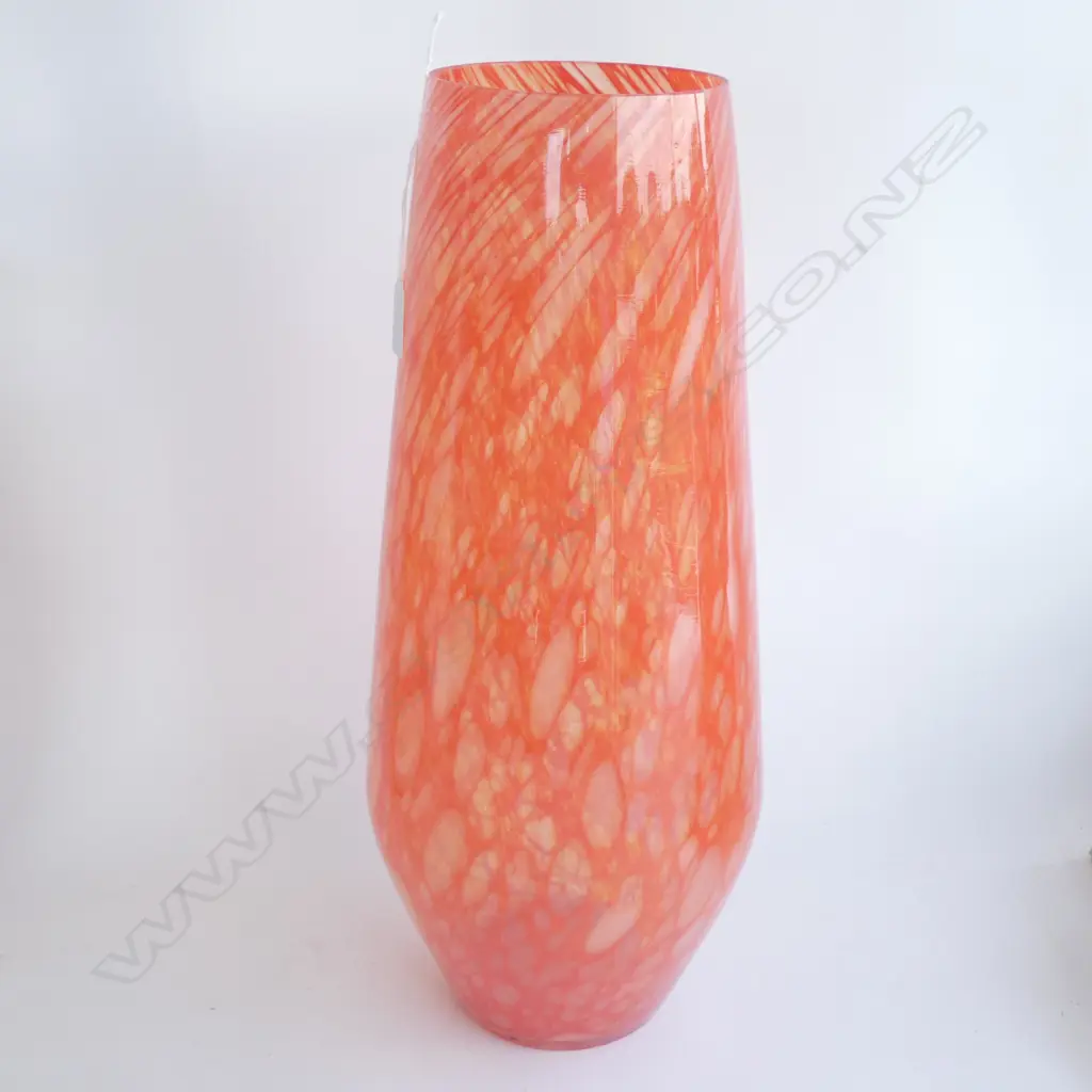 LARGE ORANGE ART GLASS VASE H.490mm Image 1++