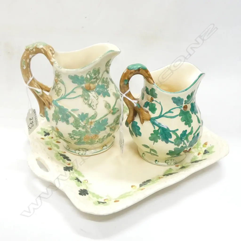 MASONS IRONSTONE 2 OAK LEAF JUGS & TWO HANDLED PLATE Image 1++