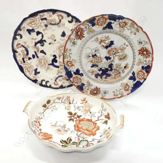 THREE PCS MASONS INCL MANDALAY & GOLDEN AZALEA  LARGEST L 265MM