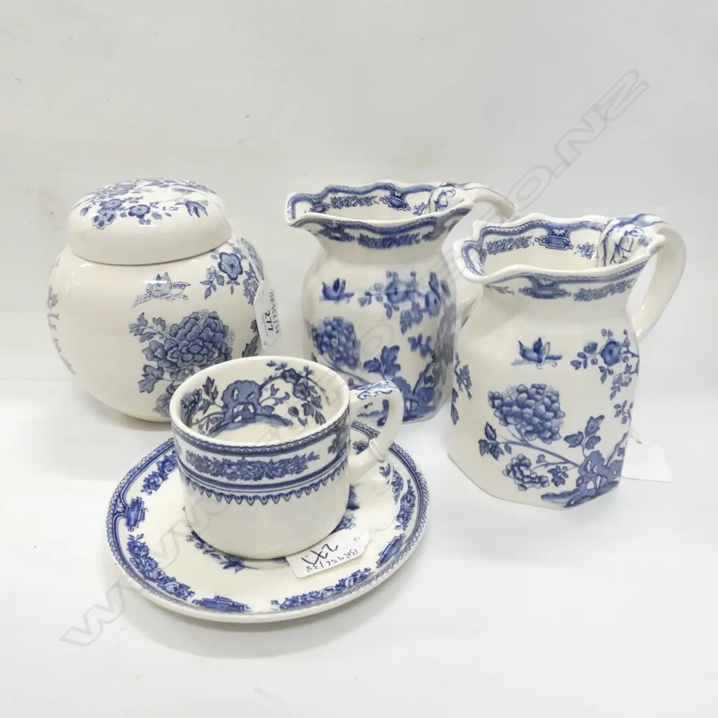 MASONS IRONSTONE MANCHU PATTERN GINGER JAR, 2 JUGS, C&S, S&P Image 1++