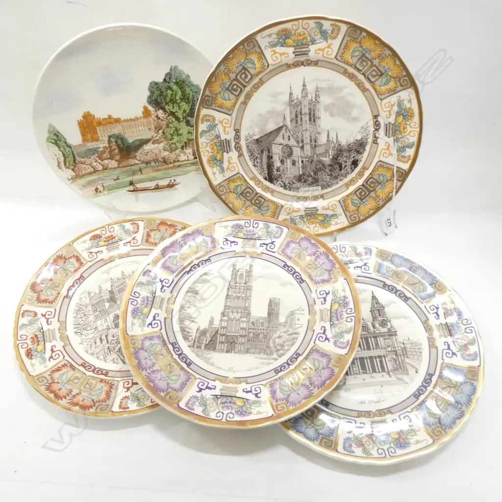 5 MASONS IRONSTONE PLATES, 4 CHRISTMAS & 1 SCENIC Image 1++
