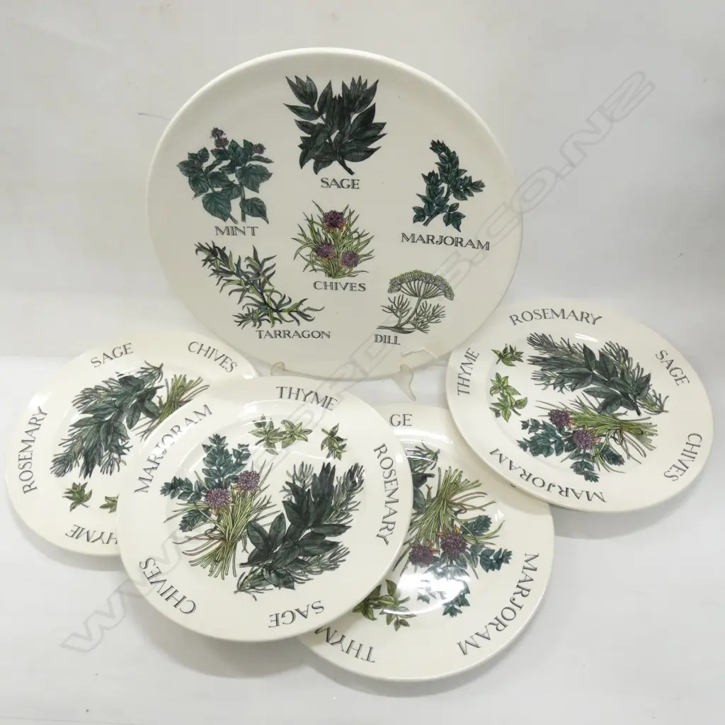 MASONS IRONSTONE 5 LG PLATES, ENGLISH HERB PATTERN Image 1++