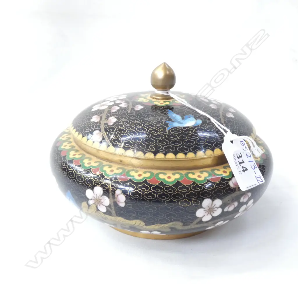 CLOISONNE LIDDED BOWL DIA 165MM Image 1++