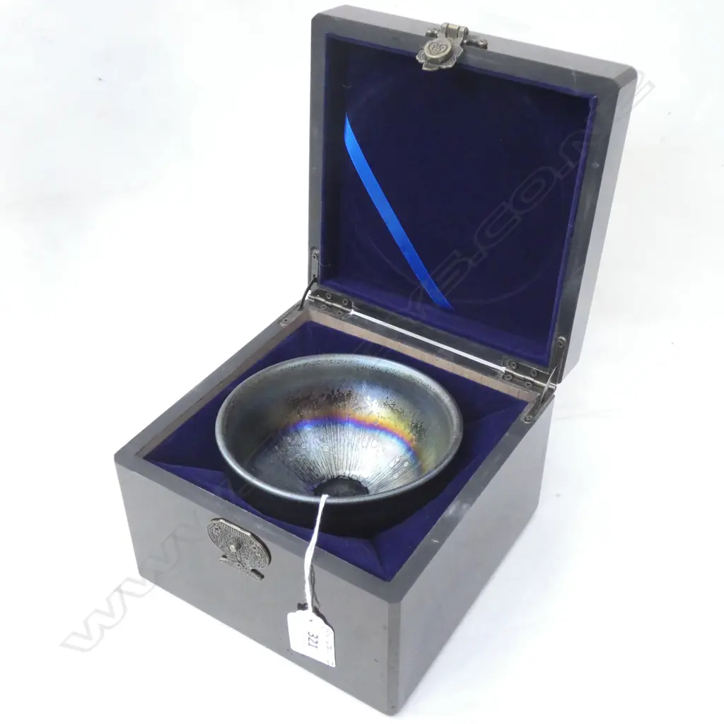 OIL SPOT GLAZED JIAN ZHAN (TEA CUP) IN ORIGINAL BOX DIA  122 H. 87MM Image 1++