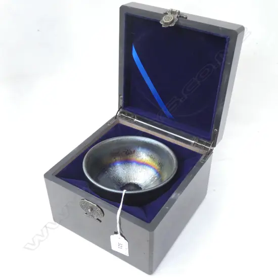 OIL SPOT GLAZED JIAN ZHAN (TEA CUP) IN ORIGINAL BOX DIA  122 H. 87MM