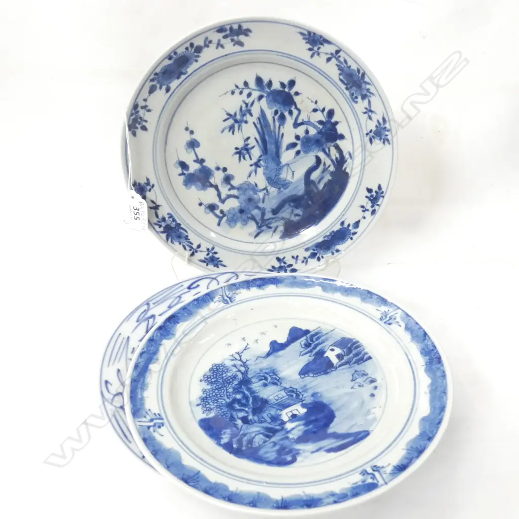 3 CHINESE B/W PLATES 210mm dia Image 1++