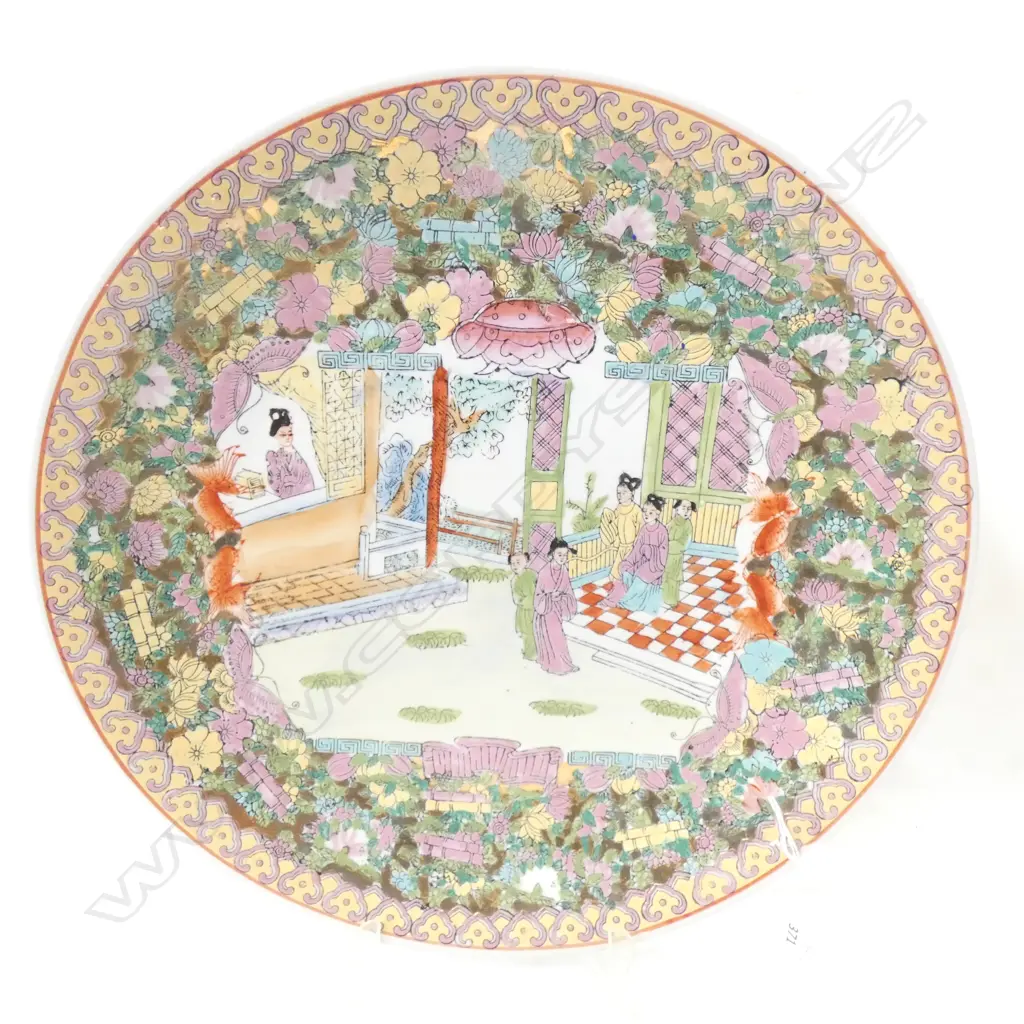 LG ORIENTAL FAMILLE ROSE PLATE DIA 410MM Image 1++