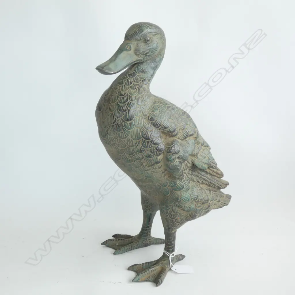 BRONZE VERDIGRIS STANDING DUCK H.400mm Image 1++