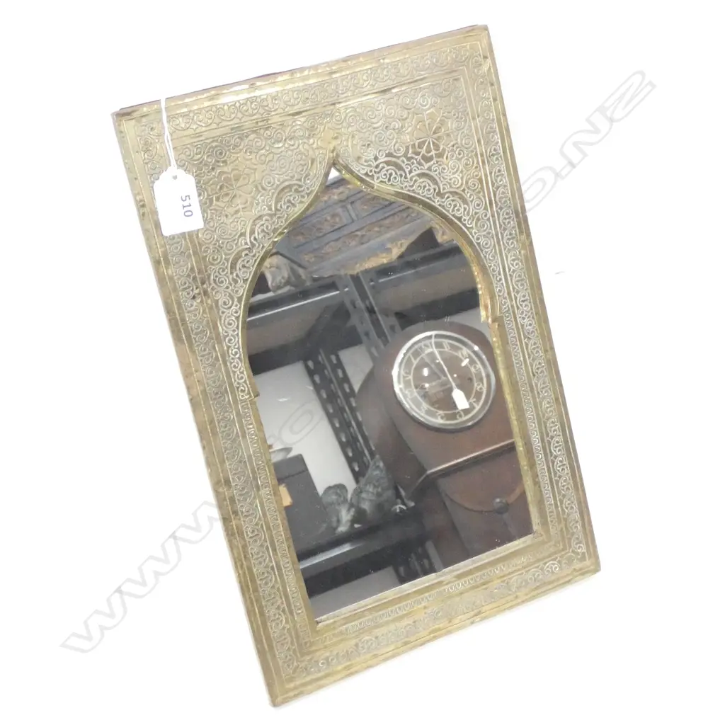 MIDDLE EASTERN BRASS MIRROR 360x240mm Image 1++