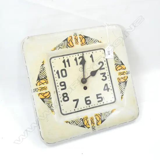 OLD FRENCH TIN WALL CLOCK 305 X 305MM