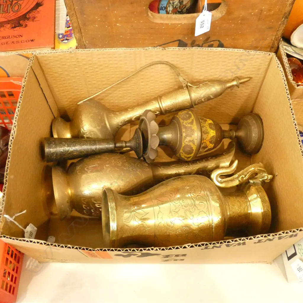 BOX BRASS VASES INCL ORIENTAL & BENARES  Image 1++