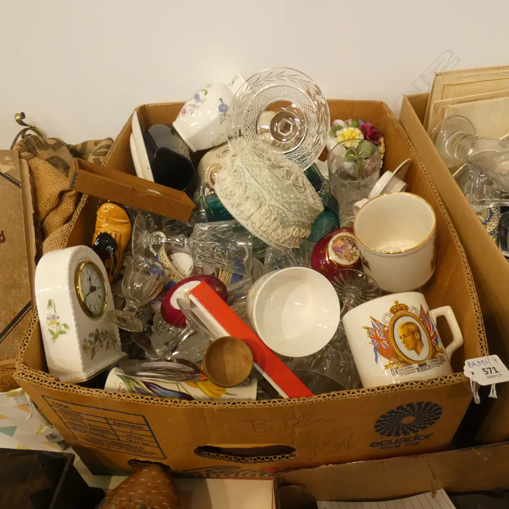 BOX LOT ASST. CHINA TRINKETS ETC Image 1++