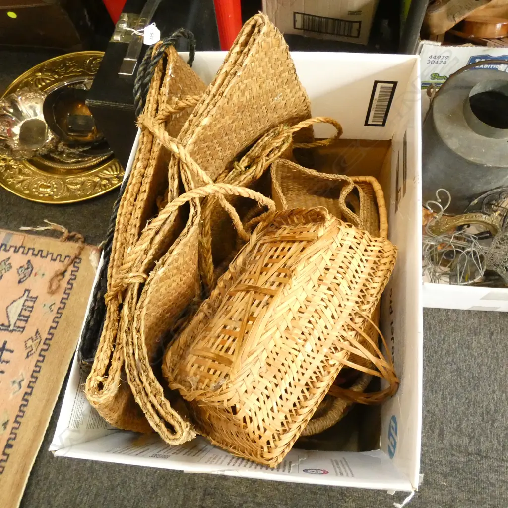 BOX LOT ASST. WOVEN BASKETS Image 1++