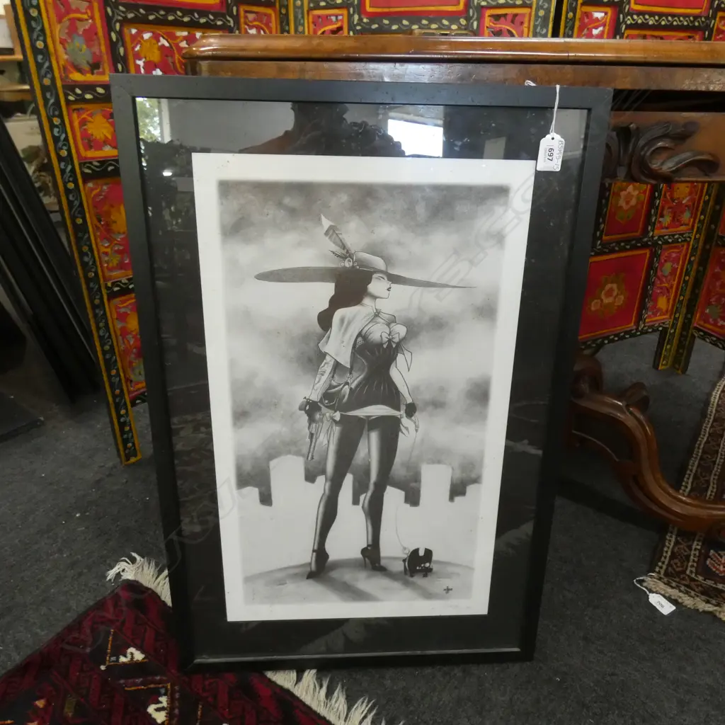 SIMON MORSE 'ILLICIT' LTD EDITION (45/200) PRINT SUPER HERO STYLE 290 X 510 Image 1++