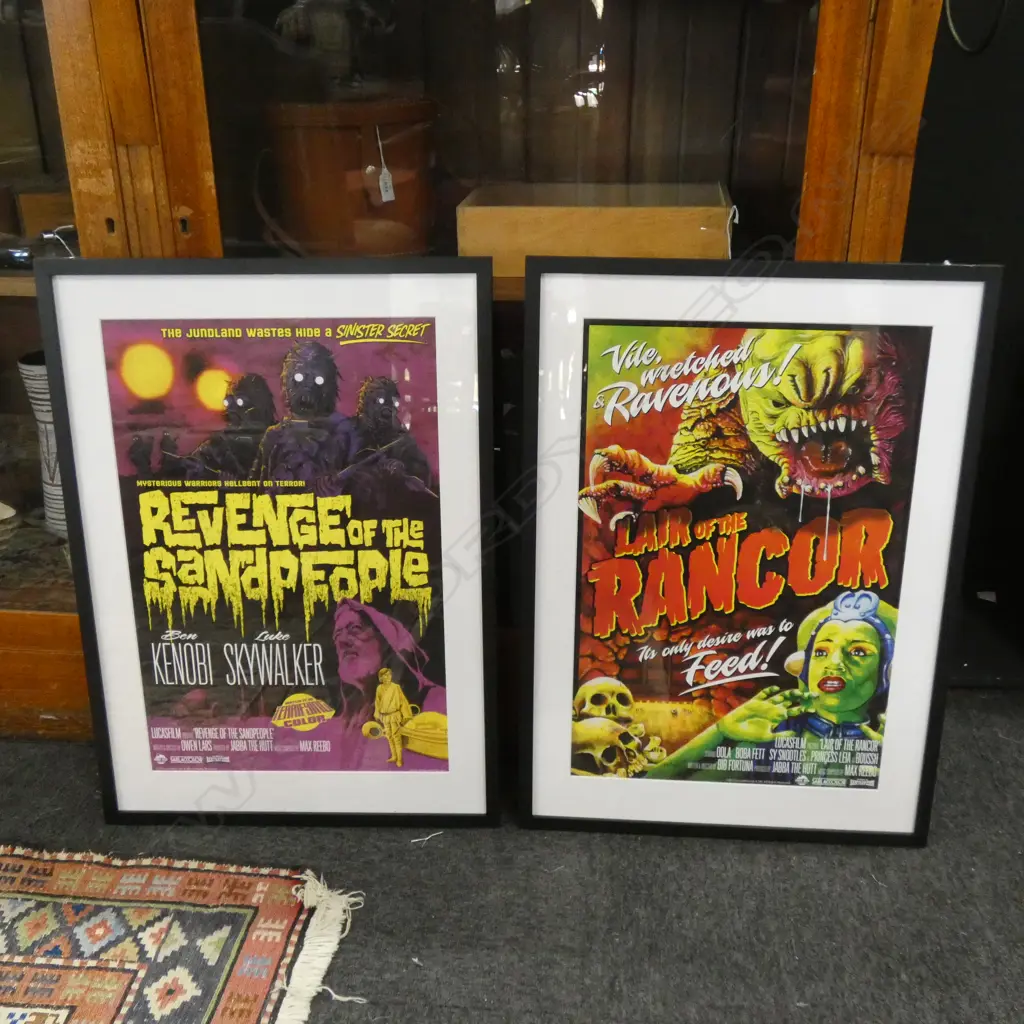 2 FRAMED POSTERS 'LAIR OF THE RANCOR' & REVENGE OF THE SANDPEOPLE' 345 X 520MM Image 1++