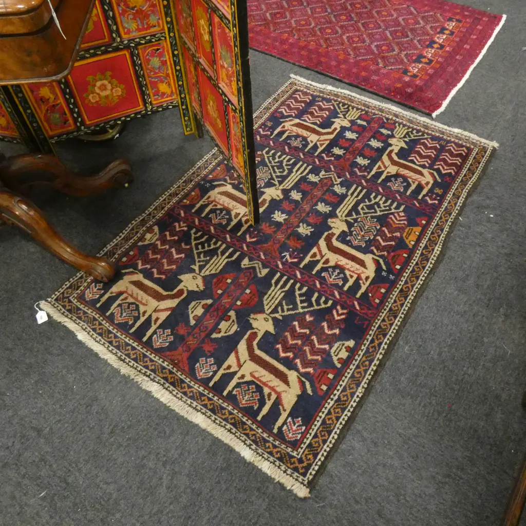 BLUE HAND KNOTTED ALL WOOL RUG... Image 1++