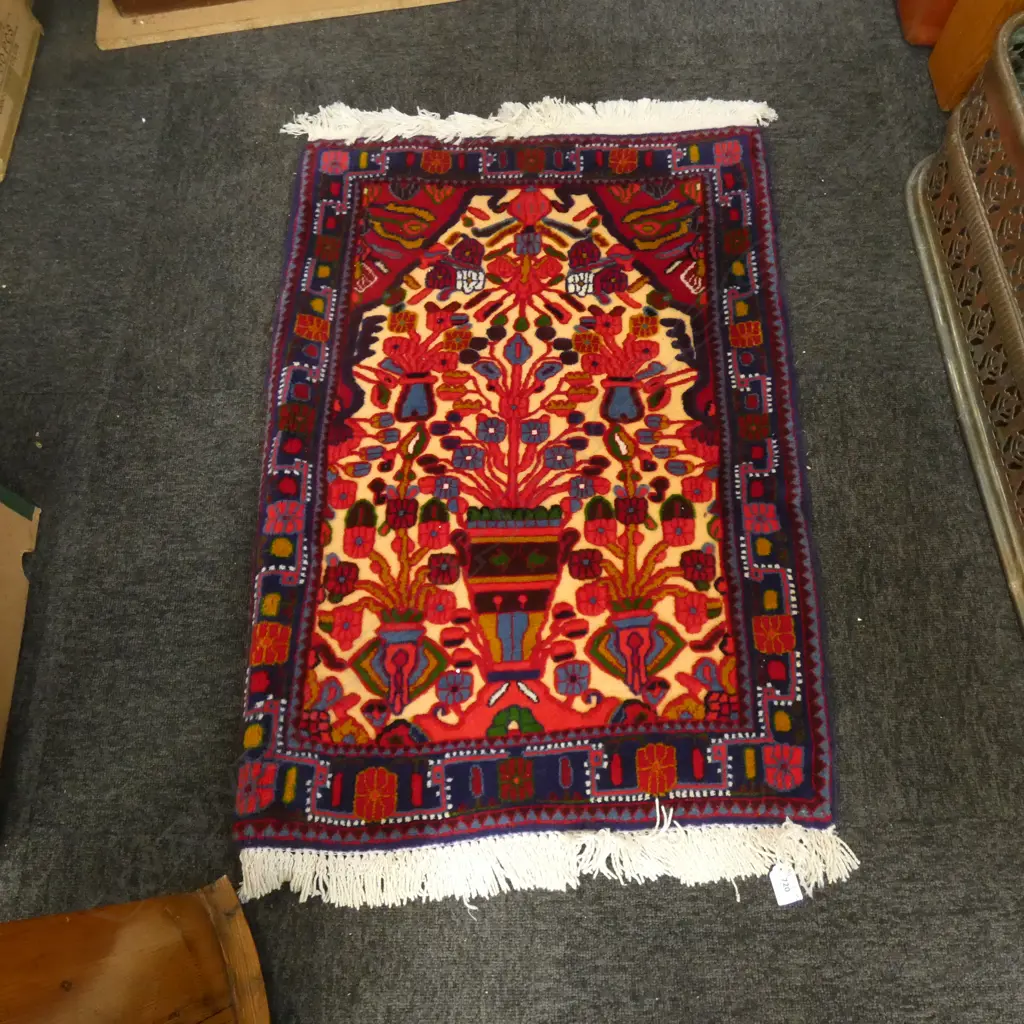 #100G PERSIAN MALAYER HAND KNOTTED RUG 90 x 63 CM Image 1++
