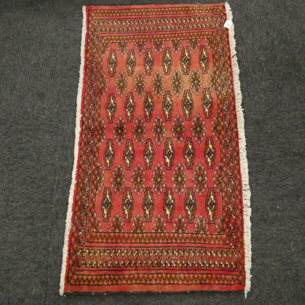 #106C PERSIAN TURKOMAN HAND KNOTTED RUG 101 X 50 CM Image 1++
