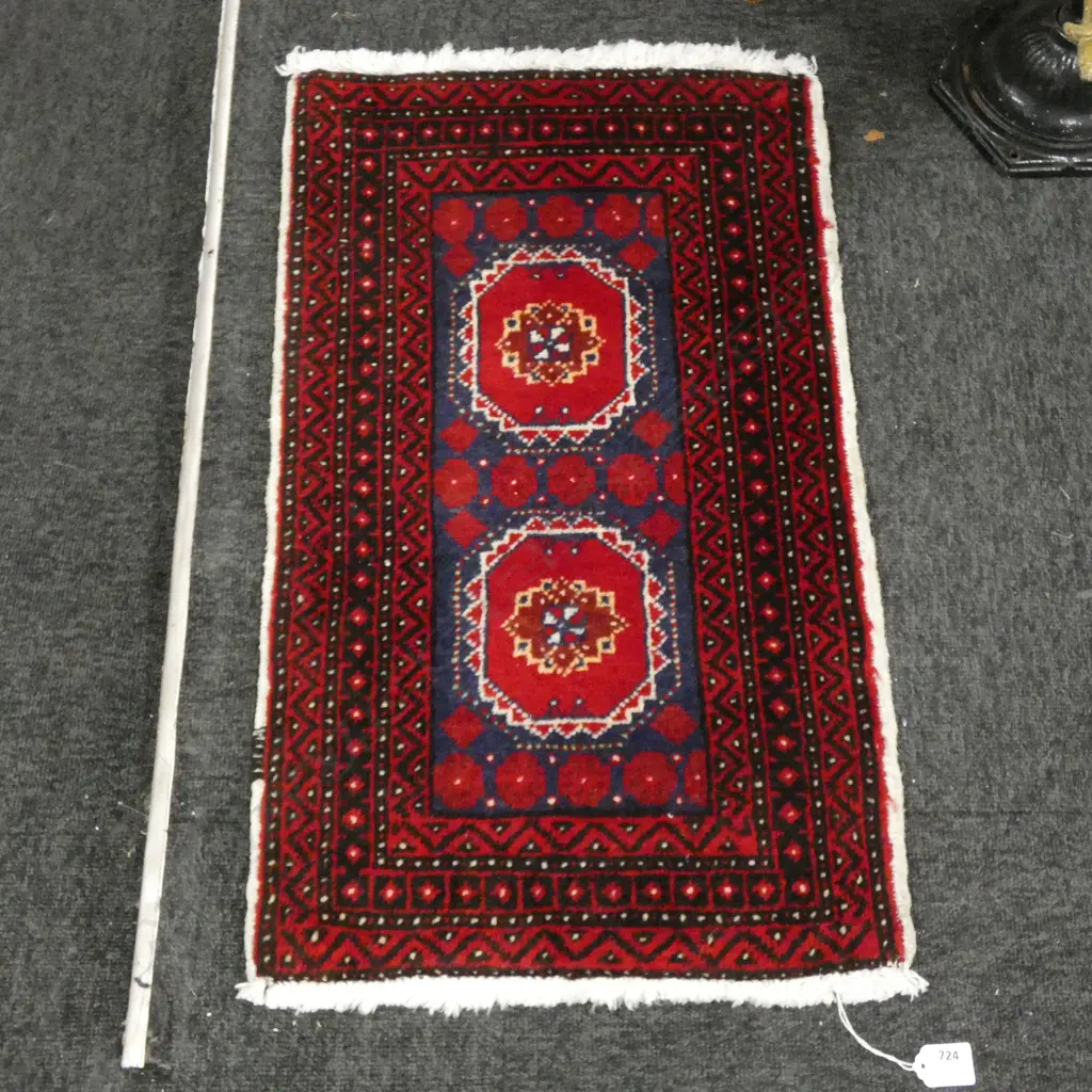 #274G PERSIAN BALUCHI HAND KNOTTED RUG 67 X 42 CM Image 1++